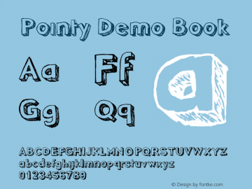Pointy Demo Book Version 1.003 2008 Font Sample
