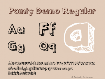 Pointy Demo Regular Version 1.003 2008 Font Sample
