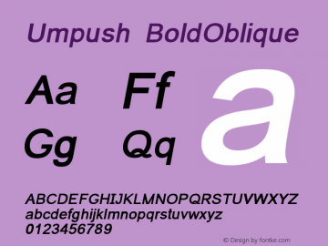 Umpush BoldOblique Version 0.9.10: 2008-05-16图片样张