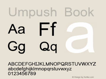 Umpush Book Version 0.9.10: 2008-05-16 Font Sample