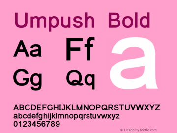 Umpush Bold Version 0.9.14: 2012-02-14图片样张
