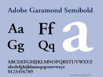 Adobe Garamond Semibold Version 001.001图片样张