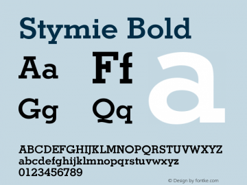 Stymie Bold Version 003.001 Font Sample