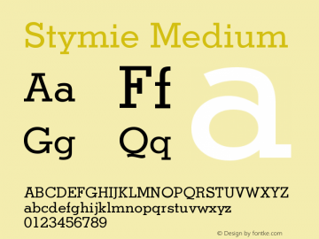 Stymie Medium Version 003.001 Font Sample