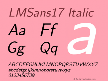 LMSans17 Italic Version 0.92图片样张