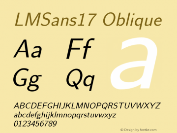 LMSans17 Oblique Version 2.004图片样张