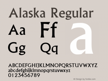 Alaska Regular Version 3.00 Font Sample