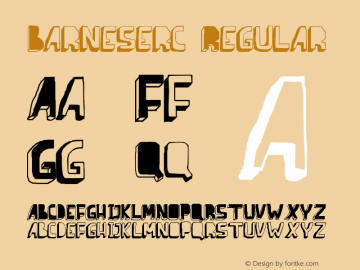 Barnes_erc_ Regular Version 002 w/space Font Sample