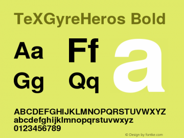 TeXGyreHeros Bold Version 1.103;PS 1.103;hotconv 1.0.49;makeotf.lib2.0.14853 Font Sample