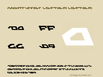 Nightrunner Leftalic Leftalic 001.000 Font Sample