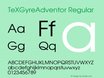 TeXGyreAdventor Regular Version 1.104;PS 1.104;hotconv 1.0.49;makeotf.lib2.0.14853 Font Sample