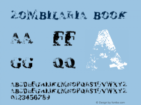 zombilaria Book Version Macromedia Fontograp Font Sample