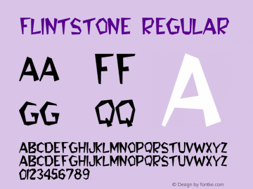 Flintstone Regular Converted from w:\ttf\FLINTSTO.TF1 by ALLTYPE Font Sample