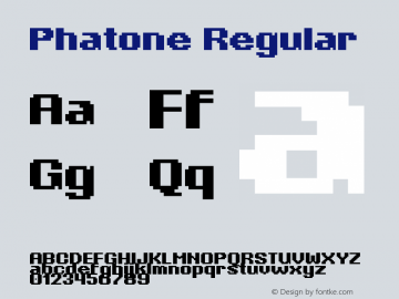 Phatone Regular Fontographer 4.7 01.04.2008 FG4M­0000001115图片样张