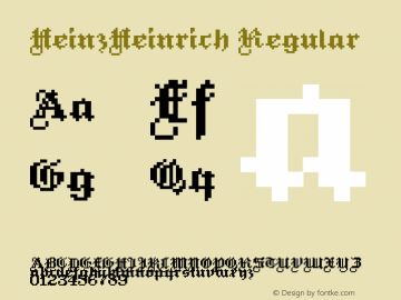 HeinzHeinrich Regular Version 3.000;PS 001.001;hotconv 1.0.56 Font Sample