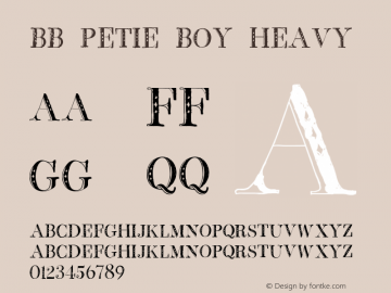 BB Petie Boy Heavy Version 1.0 Font Sample