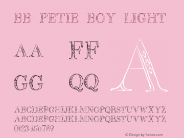 BB Petie Boy Light Version 1.0 Font Sample