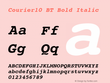 Courier10 BT Bold Italic mfgpctt-v1.53 Wednesday, January 27, 1993 2:58:40 pm (EST) Font Sample