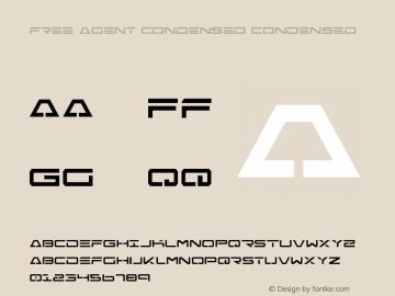 Free Agent Condensed Condensed Version 1.0; 2004; initial release Font Sample
