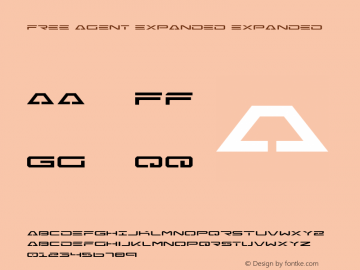 Free Agent Expanded Expanded Version 1.0; 2004; initial release Font Sample