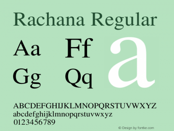 Rachana Regular Rachana:06;Revision:0.0 Font Sample