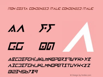 Iron Cobra Condensed Italic Condensed Italic 001.000 Font Sample