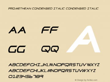 Promethean Condensed Italic Condensed Italic 001.000图片样张