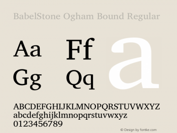 BabelStone Ogham Bound Regular Version 2.00 June 4, 2013 Font Sample