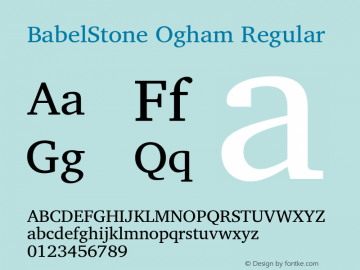 BabelStone Ogham Regular Version 2.00 June 4, 2013 Font Sample