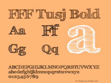 FFF Tusj Bold Version 1.0 Font Sample