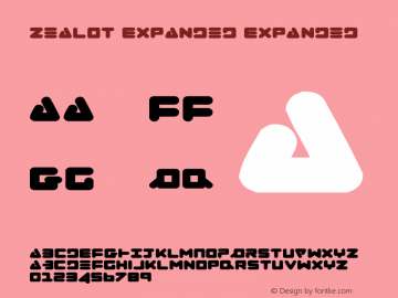 Zealot Expanded Expanded 001.000 Font Sample