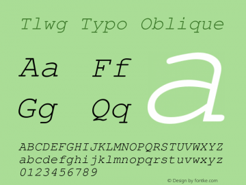 Tlwg Typo Oblique Version 003.000: 2014-03-17 Font Sample