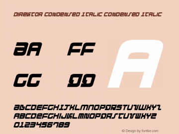 Direktor Condensed Italic Condensed Italic 001.000 Font Sample