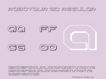 Robotaur 3D Regular 001.000 Font Sample