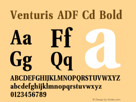 Venturis ADF Cd Bold Version 1.005 Font Sample