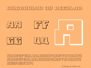 Micronian 3D Regular 001.000 Font Sample
