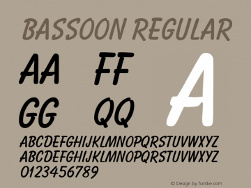 Bassoon Regular Unknown Font Sample