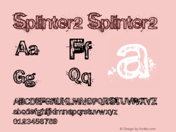 Splinter2 Splinter2 v.1.5 Font Sample