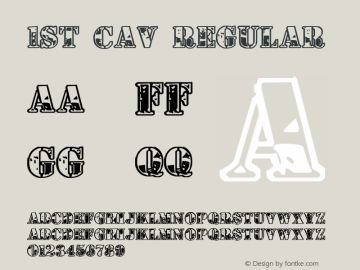 1st Cav Regular 001.000 Font Sample