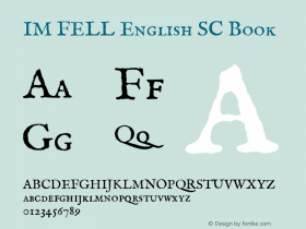 IM FELL English SC Book Version 3.00 Font Sample