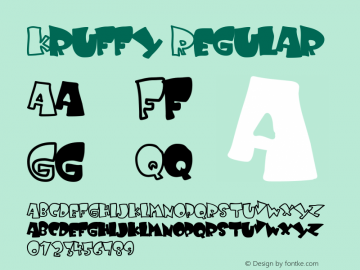 Kruffy Regular Macromedia Fontographer 4.1.3 3/17/02 Font Sample