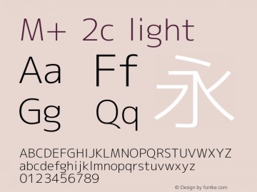 M+ 2c light Version 1.028 Font Sample