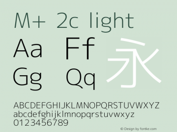 M+ 2c light Version 1.030 Font Sample