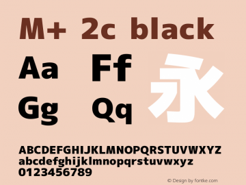 M+ 2c black Version 1.031 Font Sample