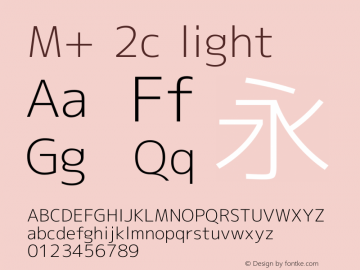 M+ 2c light Version 1.031 Font Sample