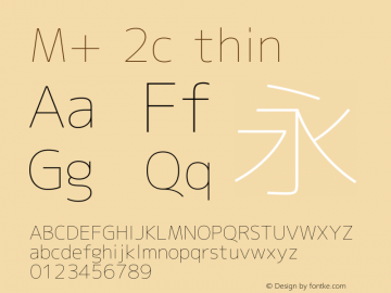 M+ 2c thin Version 1.031 Font Sample