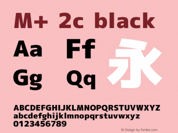 M+ 2c black Version 1.032 Font Sample