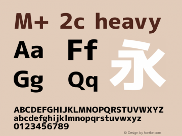 M+ 2c heavy Version 1.033 Font Sample
