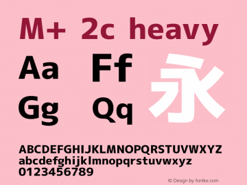 M+ 2c heavy Version 1.034 Font Sample