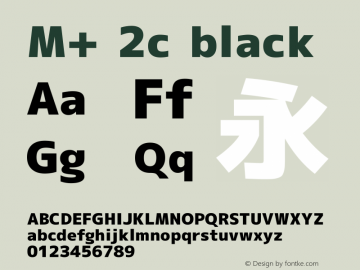 M+ 2c black Version 1.012 Font Sample